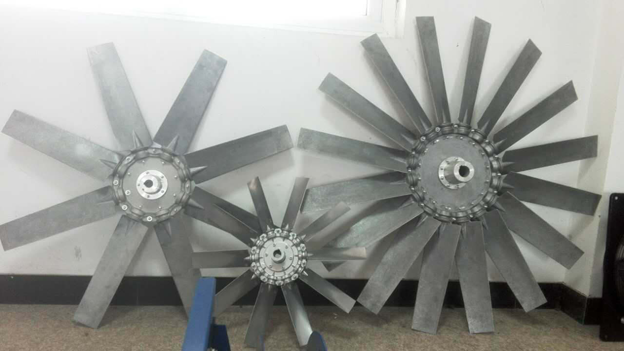 rotor z aksialnimi lopaticami/plastični lopatici/kolo iz aluminijeve zlitine premer 280mm-1200mm